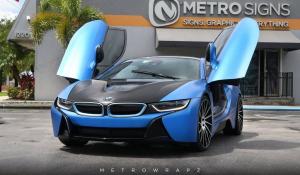BMW i8 Satin Perfect Blue by MetroWrapz '2017